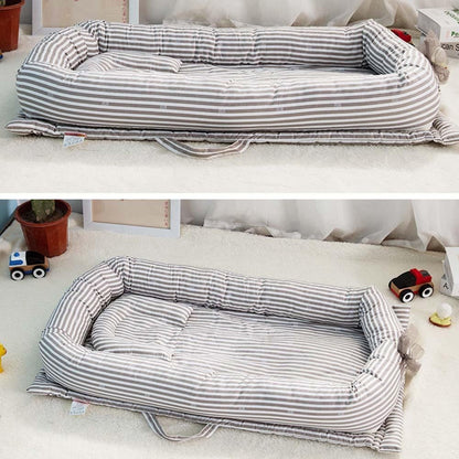 Portable Baby Bassinet Lounger for Co-Sleeping Newborn Cri, Portable Baby Travel Bed, Soft Cotton Toddler Bed