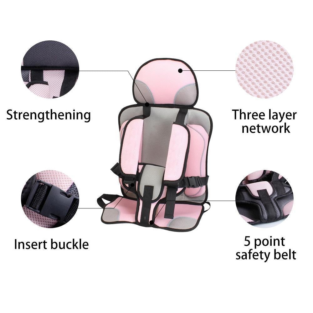 Portable Booster Seat Baby Car For Travel, Suitable for Children 3-12 Years