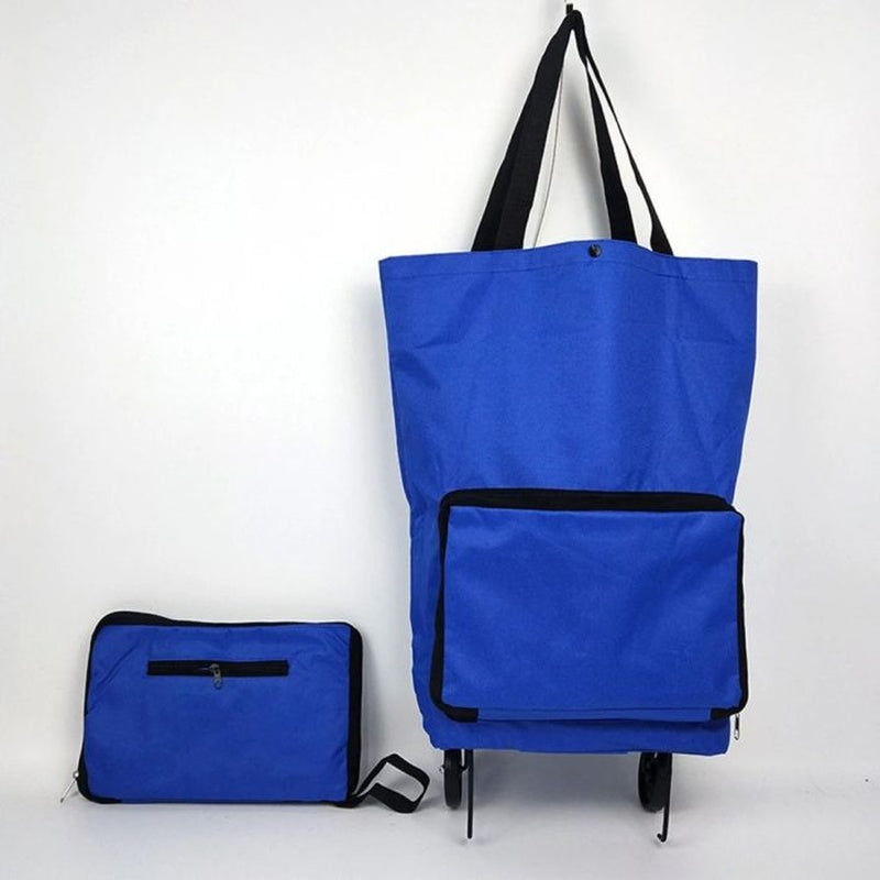 Portable Expandable Shopping Bag with Wheels and Foldable Design