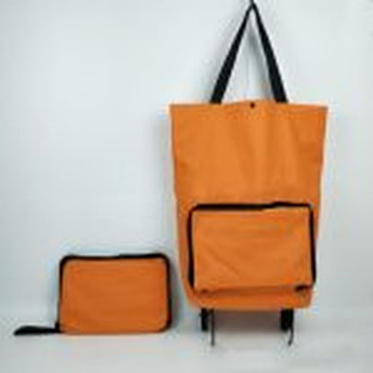 Portable Expandable Shopping Bag with Wheels and Foldable Design