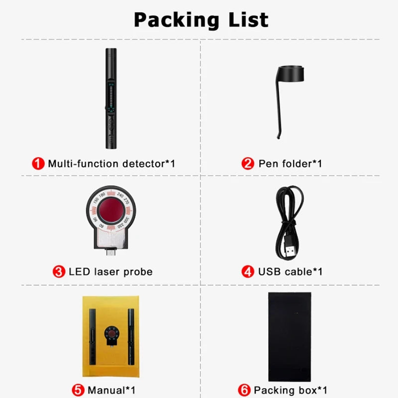 Portable GPS RF Bug Detector for Hidden Cameras and Trackers