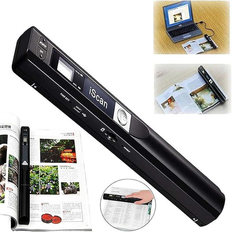 Portable Handheld Scanner, 900DPI, JPG/PDF, MicroSD Support