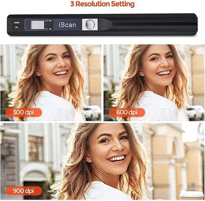Portable Handheld Scanner, 900DPI, JPG/PDF, MicroSD Support