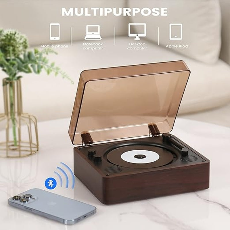 Portable Retro CD Player with Bluetooth and Built-In Speakers