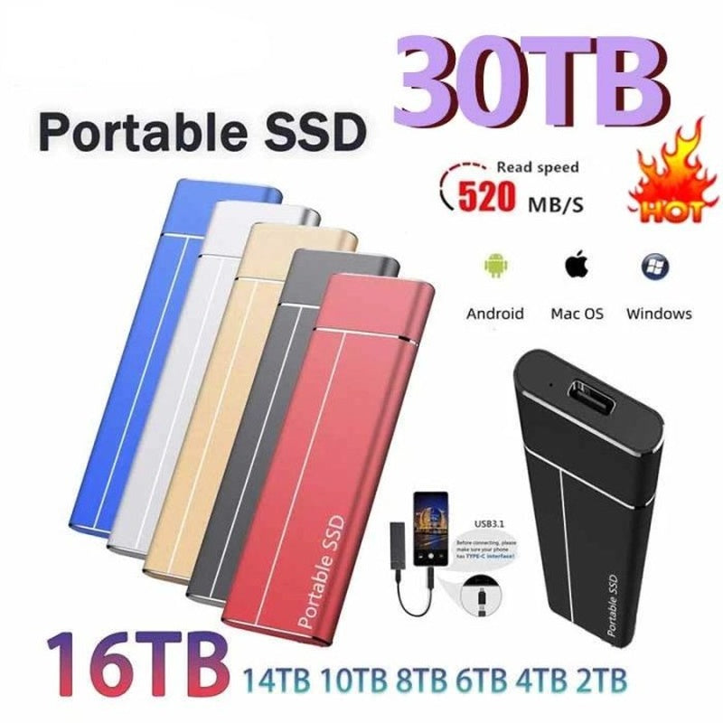 Portable SSD High-Speed External Hard Drive