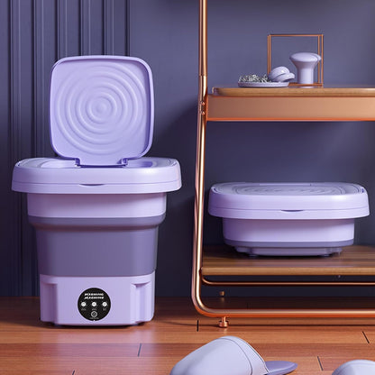Portable 8L Washing Machine – Compact Foldable Washer with Spin Dryer for Small Clothes