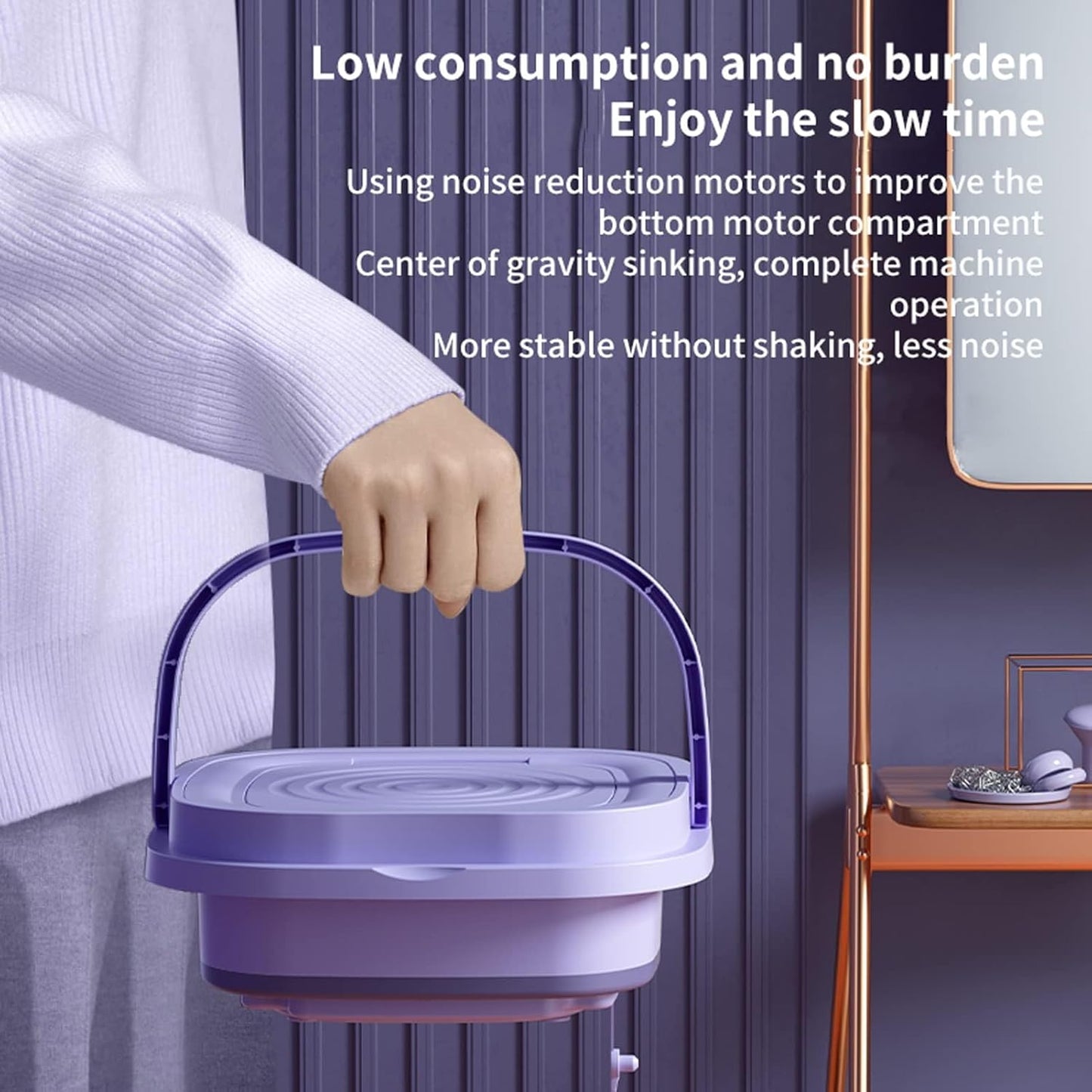 Portable 8L Washing Machine – Compact Foldable Washer with Spin Dryer for Small Clothes