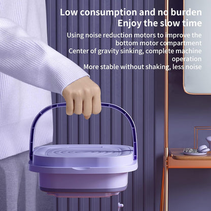 Portable 8L Washing Machine – Compact Foldable Washer with Spin Dryer for Small Clothes