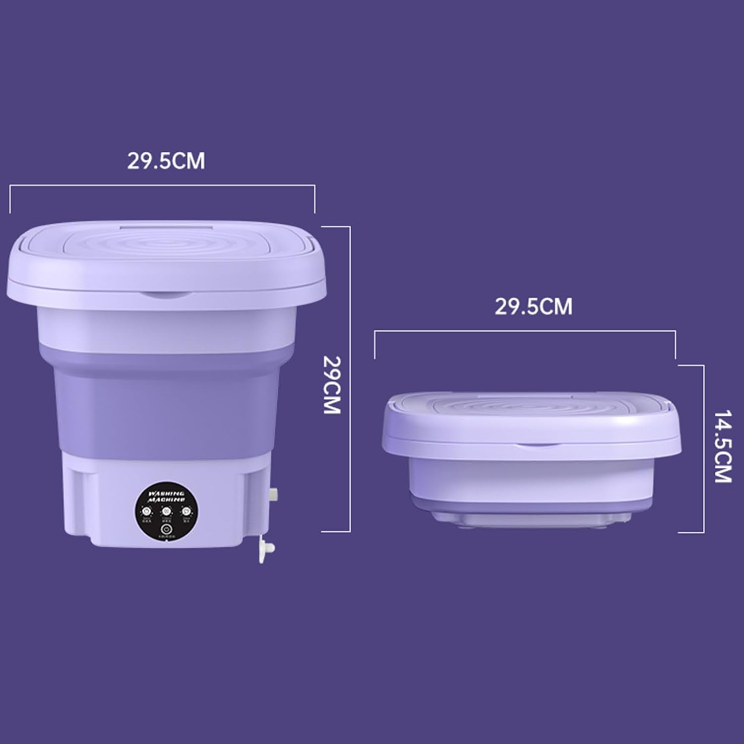 Portable 8L Washing Machine – Compact Foldable Washer with Spin Dryer for Small Clothes