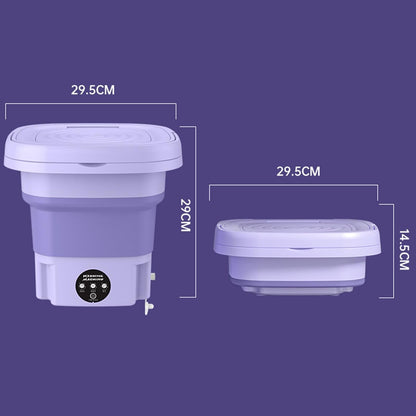 Portable 8L Washing Machine – Compact Foldable Washer with Spin Dryer for Small Clothes