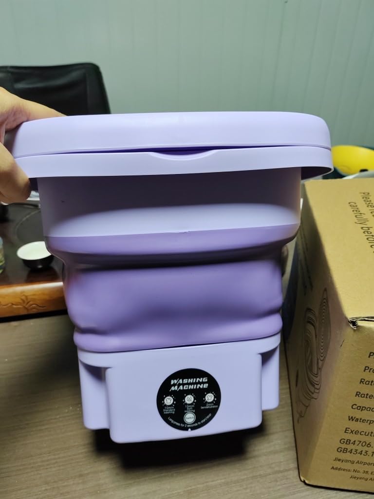 Portable 8L Washing Machine – Compact Foldable Washer with Spin Dryer for Small Clothes