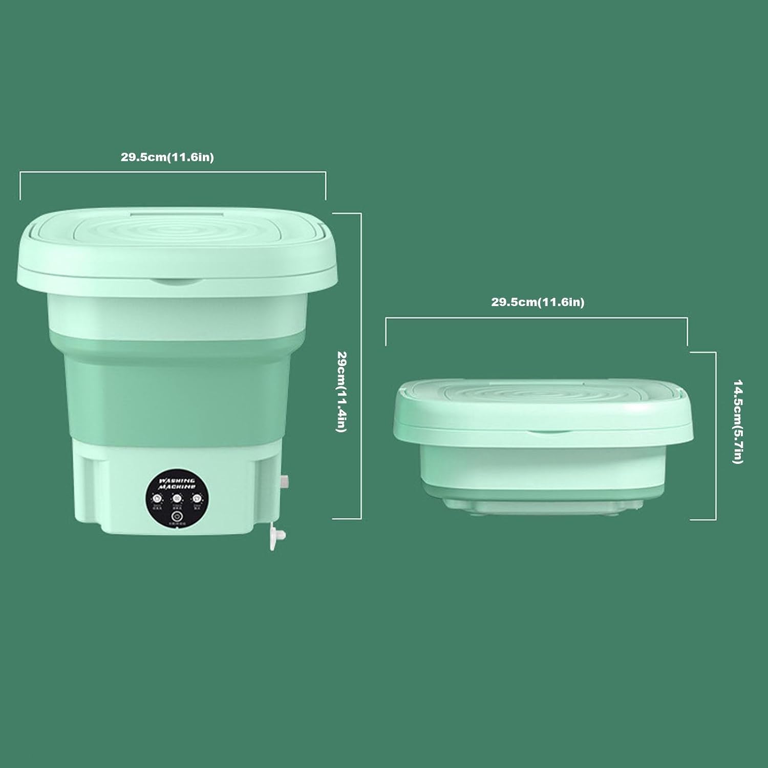 Portable 8L Washing Machine – Compact Foldable Washer with Spin Dryer for Small Clothes