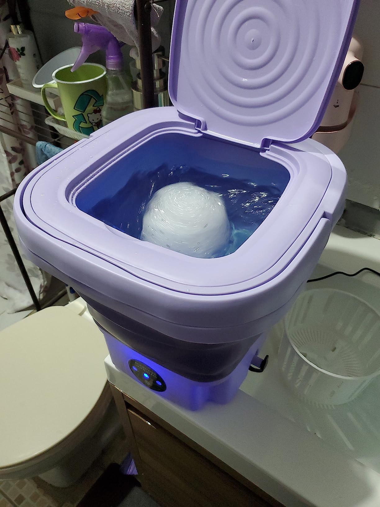 Portable 8L Washing Machine – Compact Foldable Washer with Spin Dryer for Small Clothes