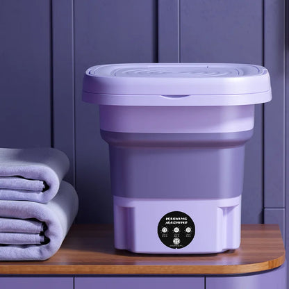 Portable 8L Washing Machine – Compact Foldable Washer with Spin Dryer for Small Clothes