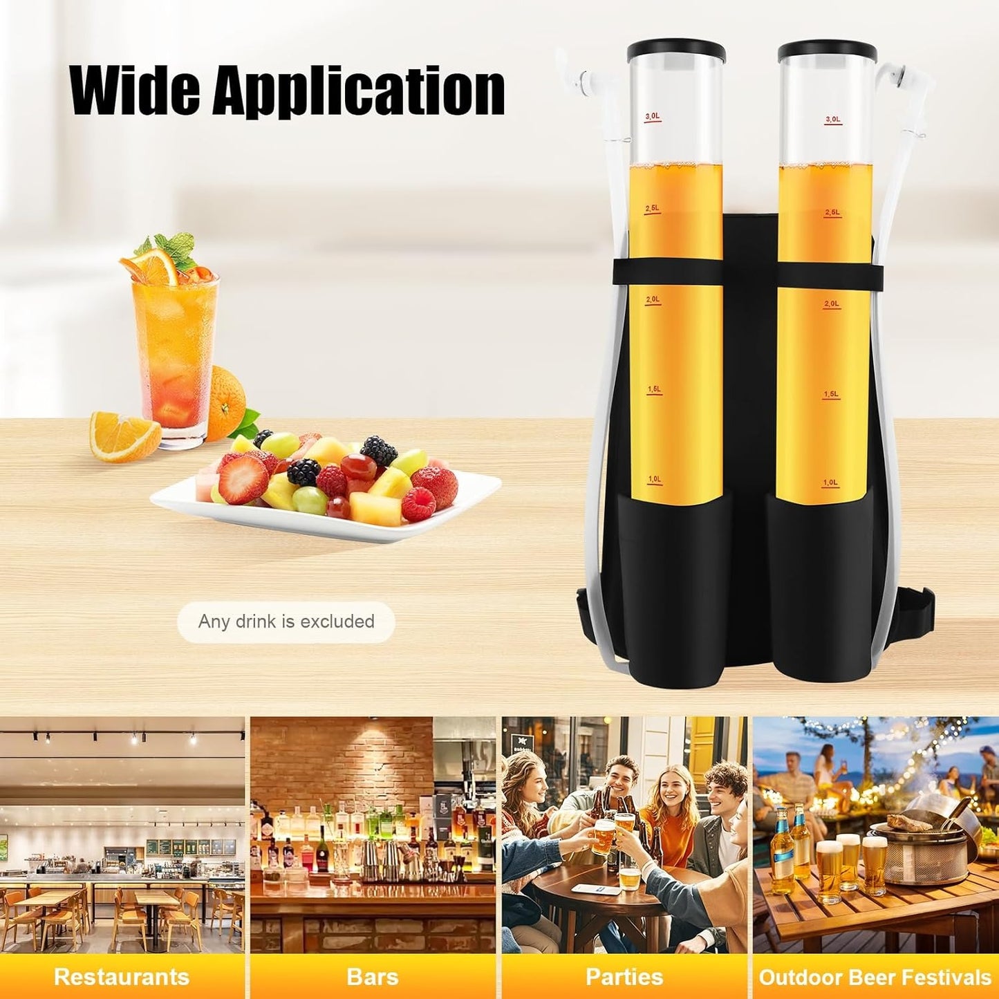 Portable Backpack Dispenser – 6L Dual Shot Beverage Companion for Beer, Cocktails & More