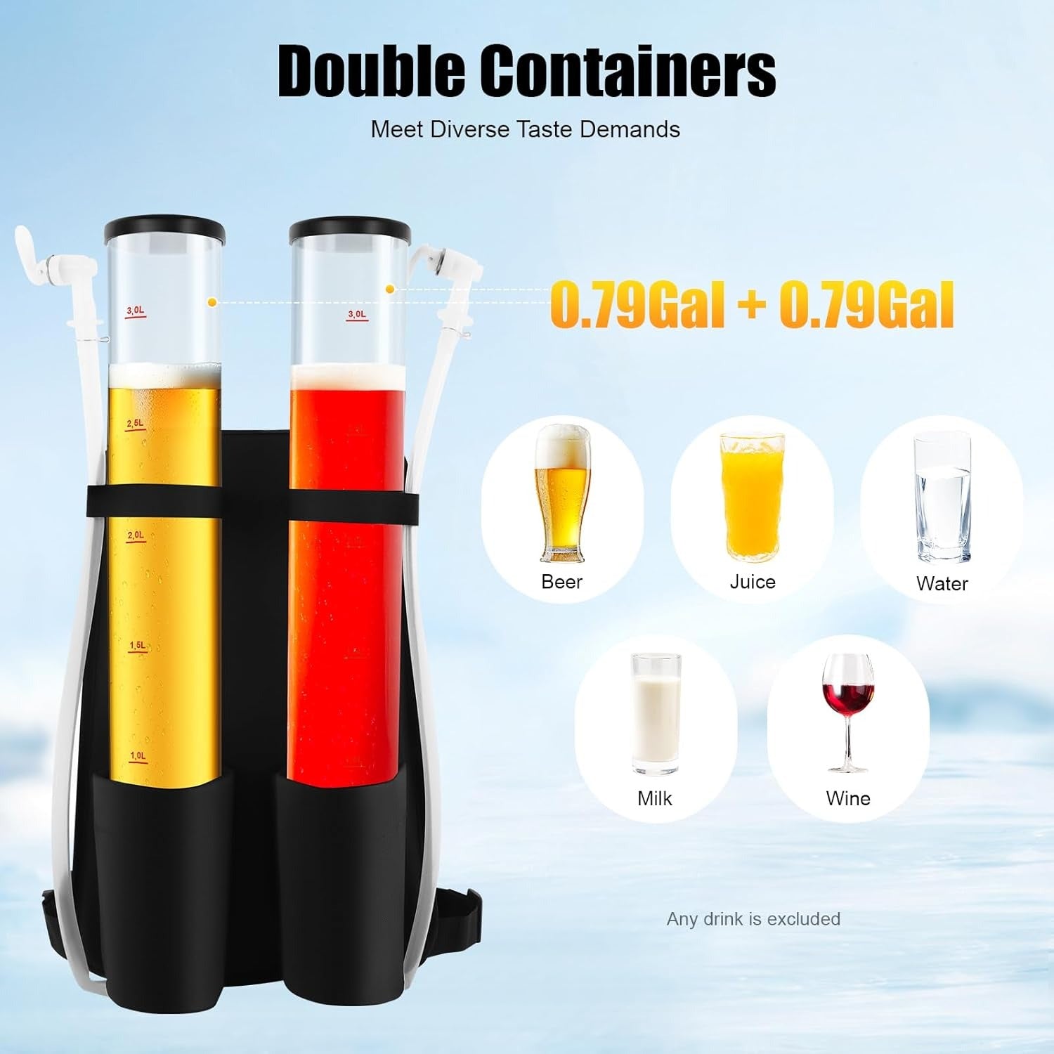 Portable Backpack Dispenser – 6L Dual Shot Beverage Companion for Beer, Cocktails & More