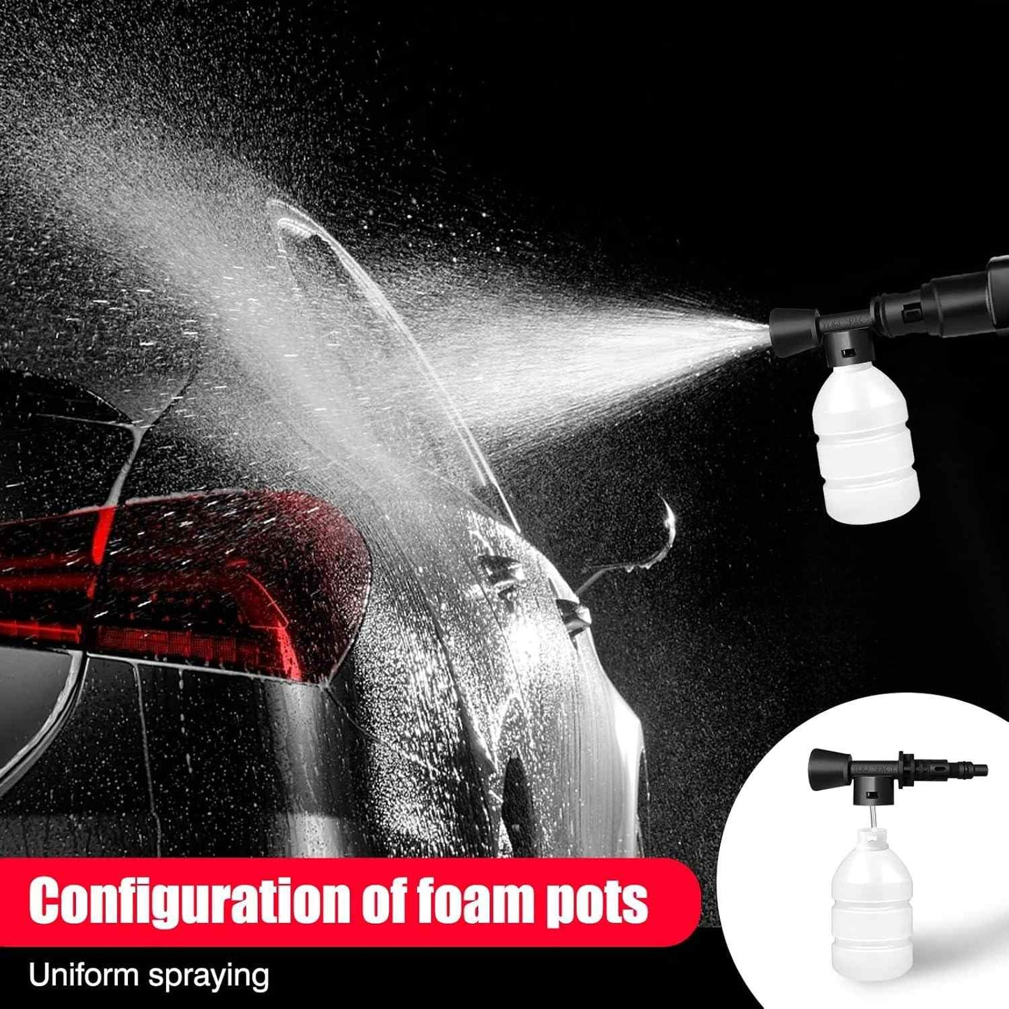 Portable Car Wash Spray Gun with 21V Rechargeable Lithium Battery, Draws Water from Bucket, Bottle or Lake