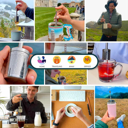 Portable Coffee and Tea Press Maker - Coffee Maker Tea Infuser Portable Coffee Brewer