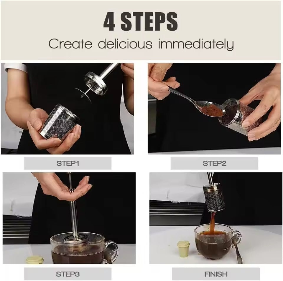 Portable Coffee and Tea Press Maker - Coffee Maker Tea Infuser Portable Coffee Brewer