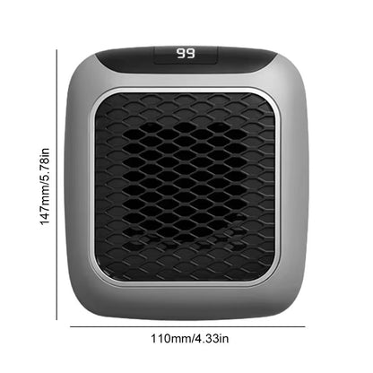 Portable Electric Heater - Wall Plug Space Heater with Digital Thermostat, Quiet Operation
