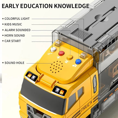 Portable Kids Construction Vehicle Playset – Mini Trucks, Excavators, and Storage Case for Easy Transport
