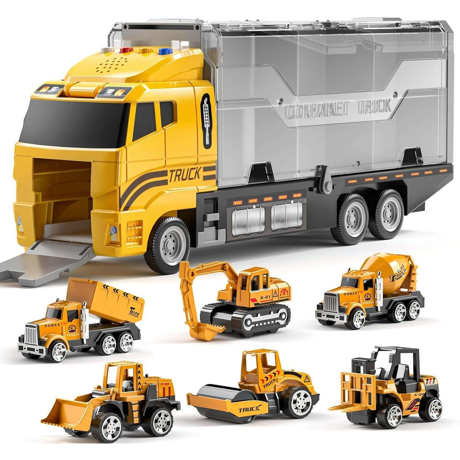 Portable Kids Construction Vehicle Playset – Mini Trucks, Excavators, and Storage Case for Easy Transport