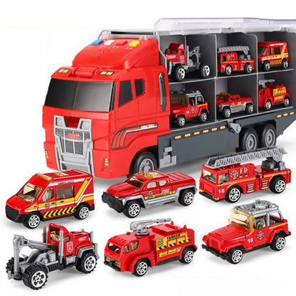Portable Kids Construction Vehicle Playset – Mini Trucks, Excavators, and Storage Case for Easy Transport