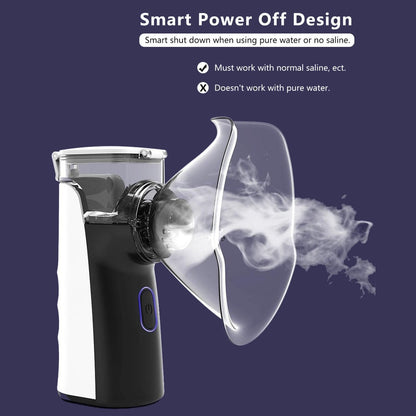 Portable Mesh Nebulizer - Handheld Breathing Relief With Fine Mist, USB AA Powered, Auto Shut-Off, Quiet Operation