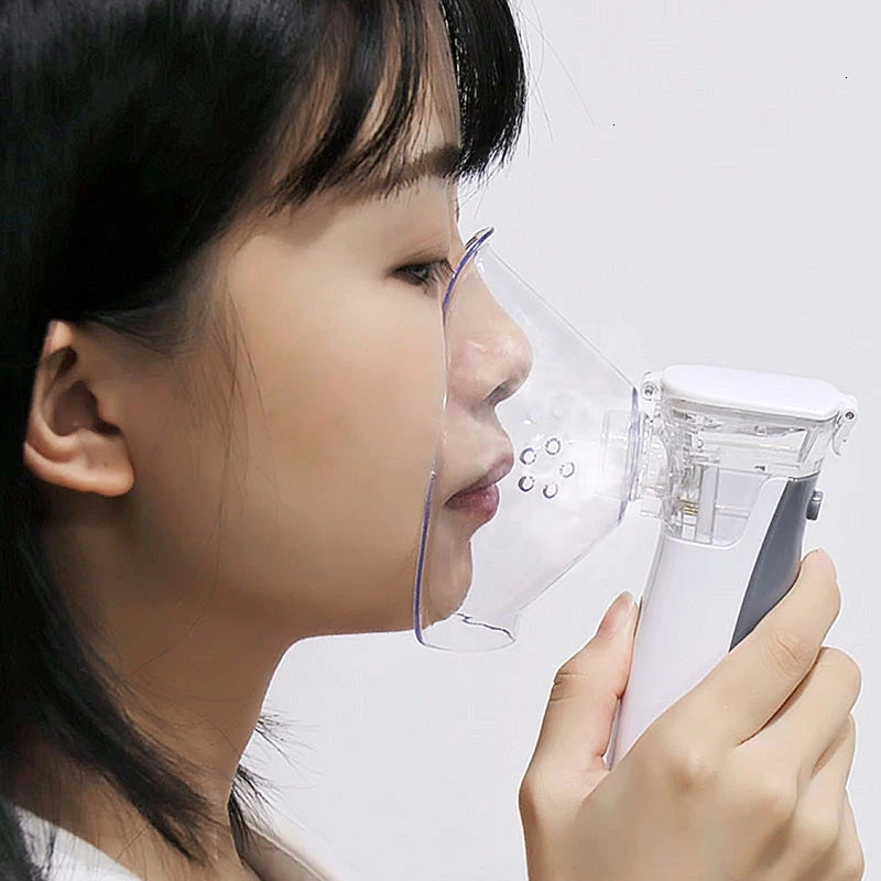 Portable Mesh Nebulizer - Handheld Breathing Relief With Fine Mist, USB AA Powered, Auto Shut-Off, Quiet Operation
