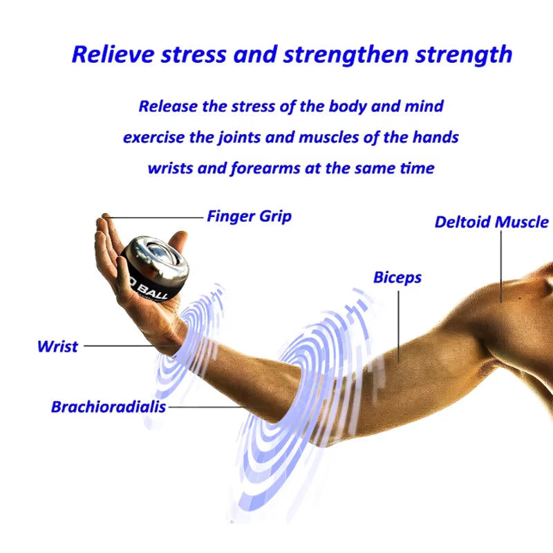 Powerball Wrist Trainer with LED Gyroscope – Self-Starting Arm, Wrist, and Hand Strengthener