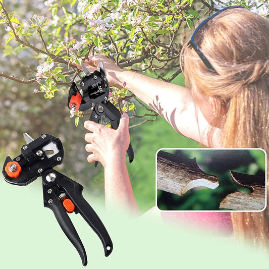 Precision Garden Grafting Tool with Specialized Grafting Blades, a Safety Handle Lock, and Durable Metal Construction
