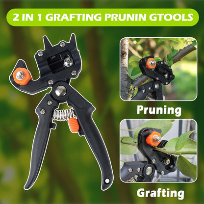 Precision Garden Grafting Tool with Specialized Grafting Blades, a Safety Handle Lock, and Durable Metal Construction