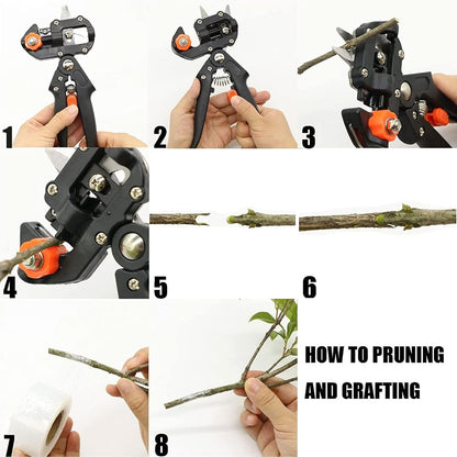 Precision Garden Grafting Tool with Specialized Grafting Blades, a Safety Handle Lock, and Durable Metal Construction