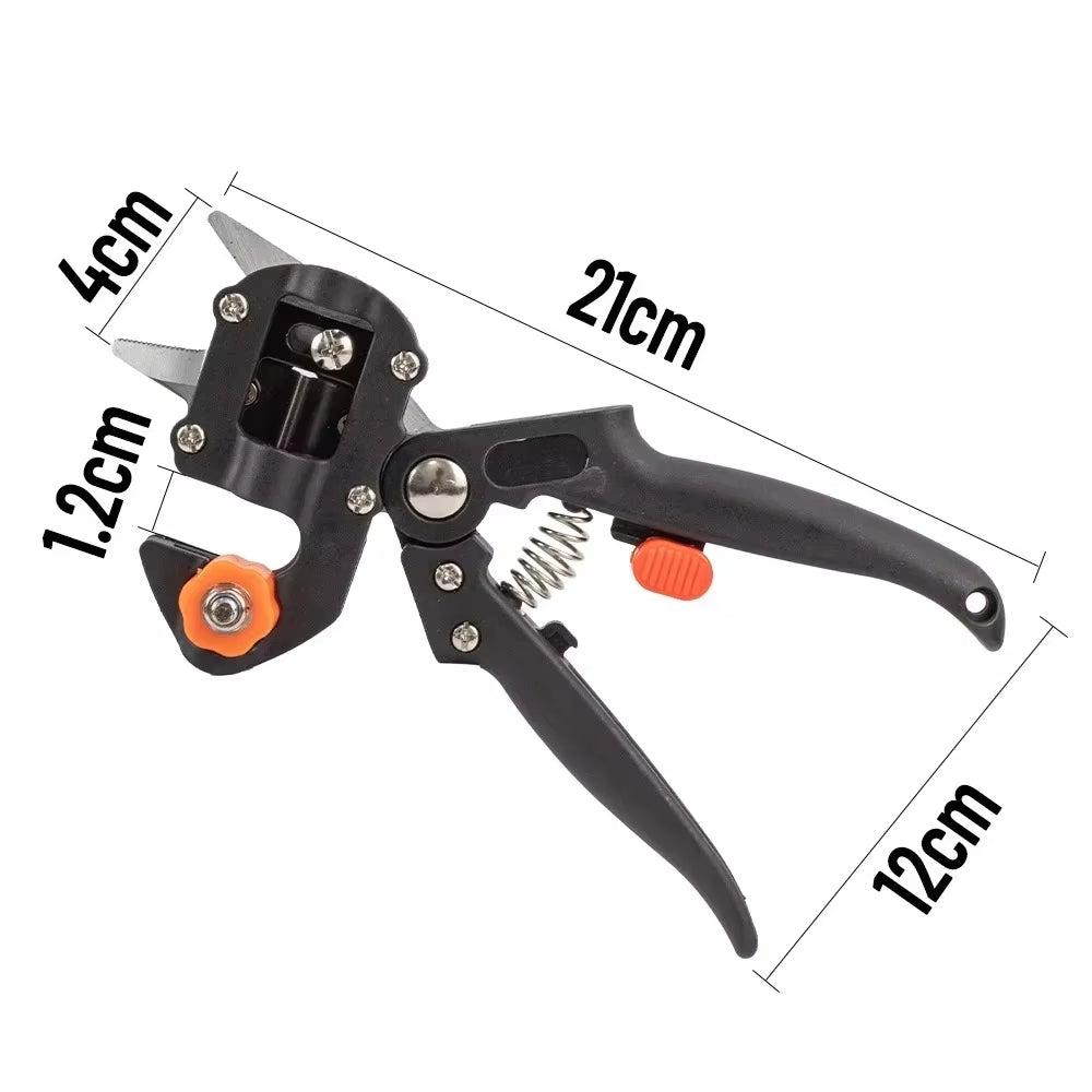 Precision Garden Grafting Tool with Specialized Grafting Blades, a Safety Handle Lock, and Durable Metal Construction