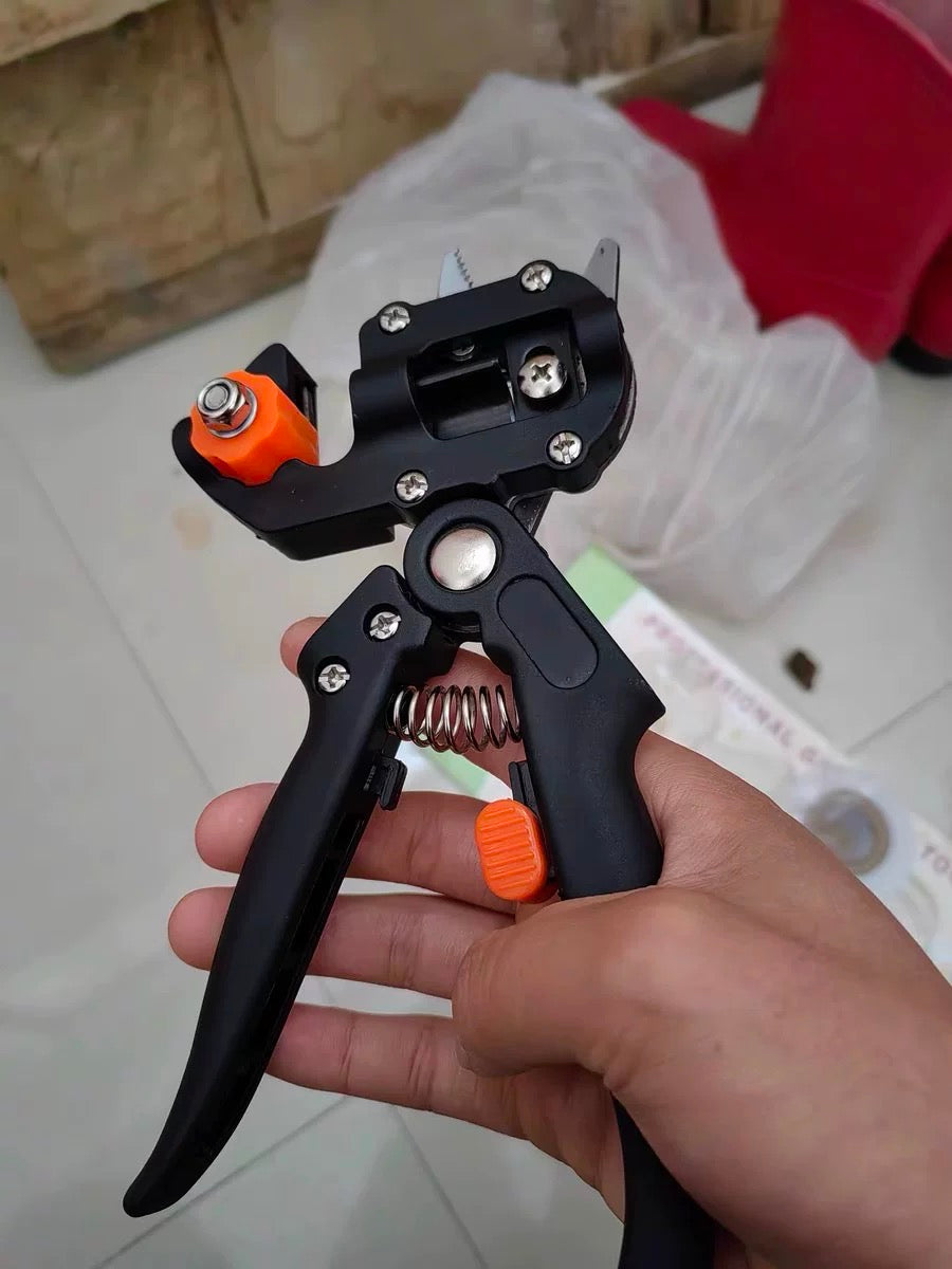 Precision Garden Grafting Tool with Specialized Grafting Blades, a Safety Handle Lock, and Durable Metal Construction