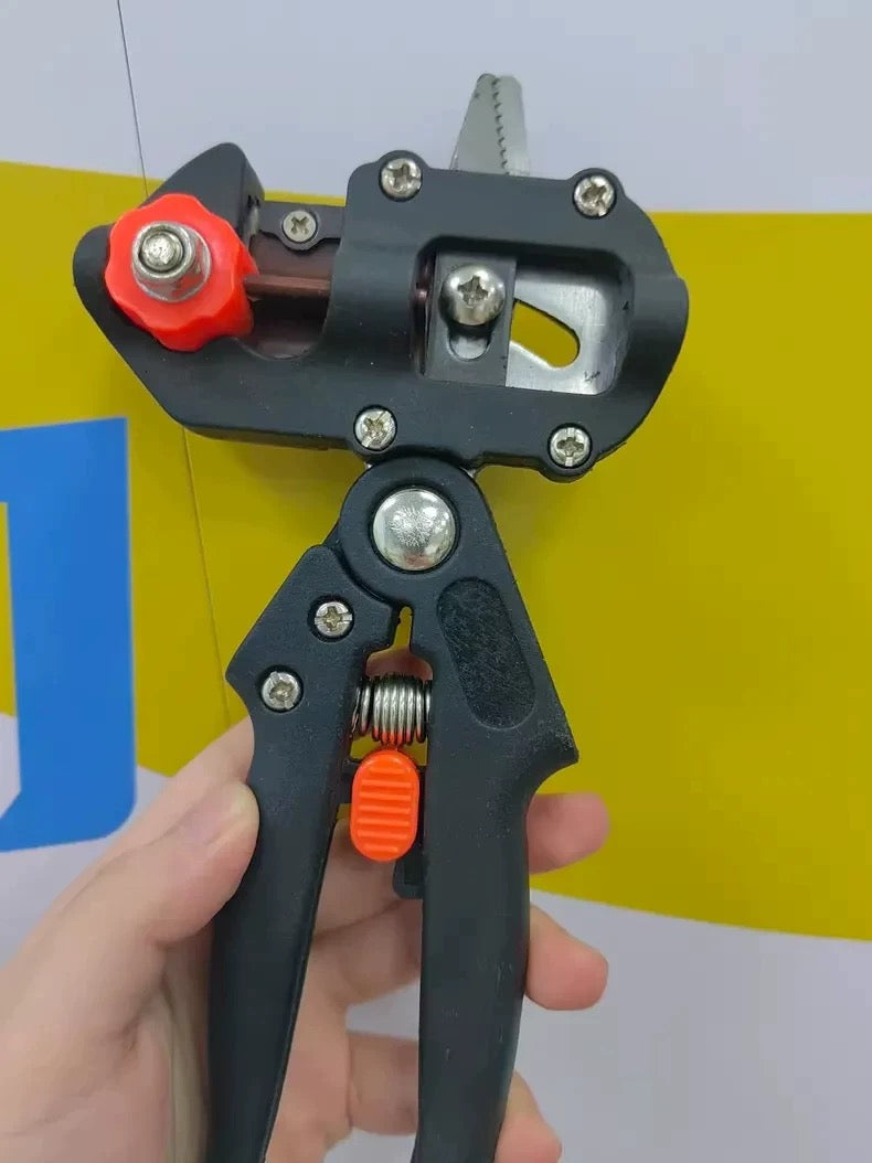 Precision Garden Grafting Tool with Specialized Grafting Blades, a Safety Handle Lock, and Durable Metal Construction