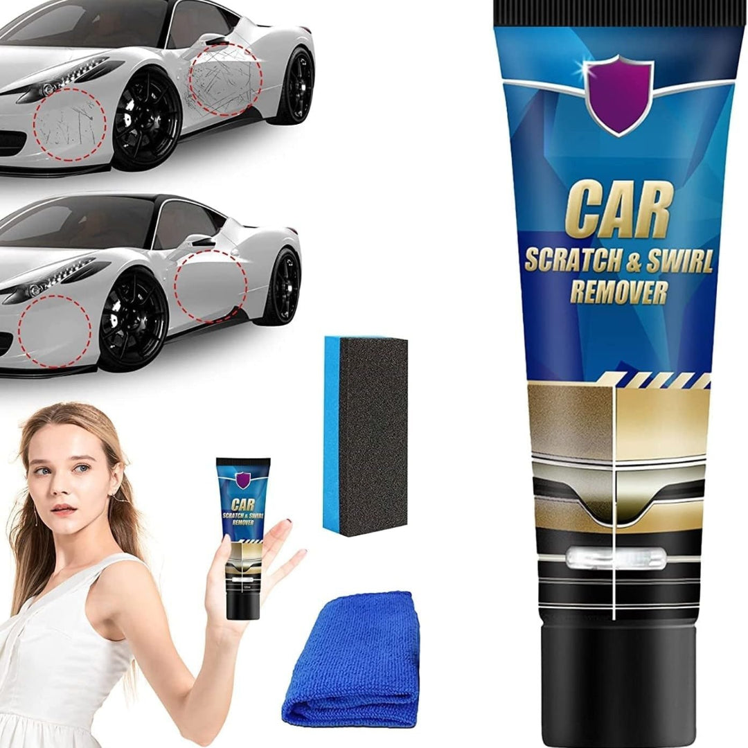 Premium Car Scratch Remover Kit – Effectively Removes Light Scratches, Cleans Stubborn Stains, and Restores Glossy Finish