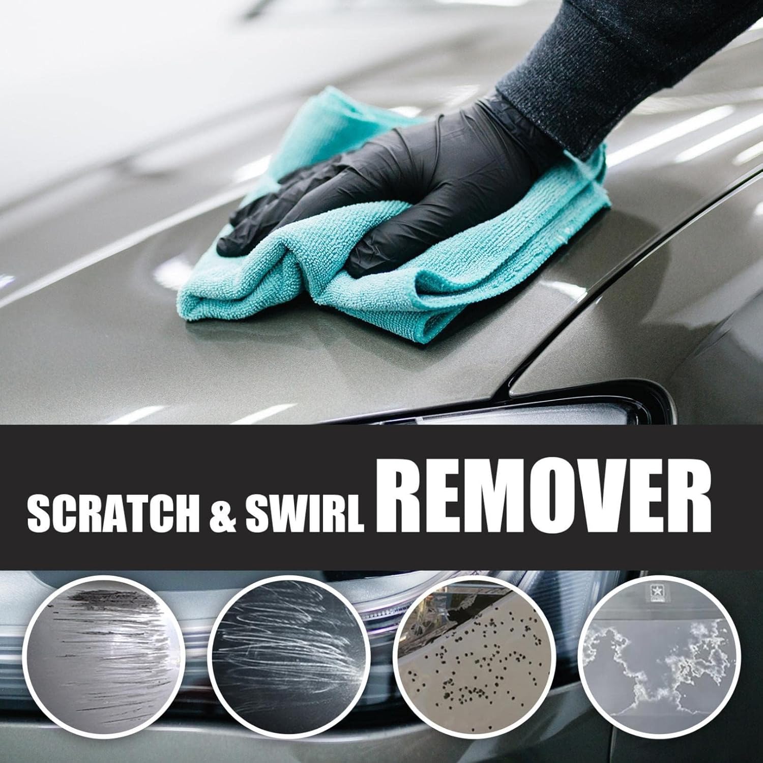 Premium Car Scratch Remover Kit – Effectively Removes Light Scratches, Cleans Stubborn Stains, and Restores Glossy Finish