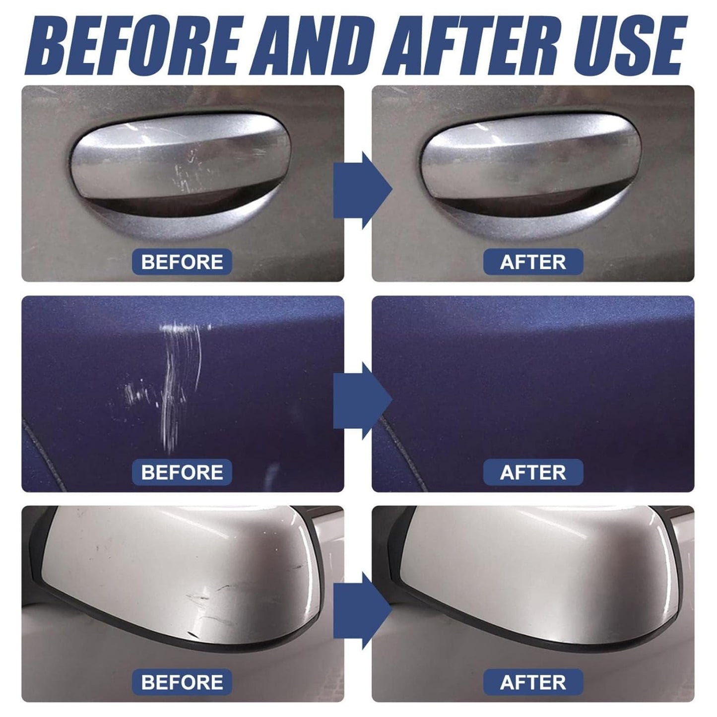Premium Car Scratch Remover Kit – Effectively Removes Light Scratches, Cleans Stubborn Stains, and Restores Glossy Finish
