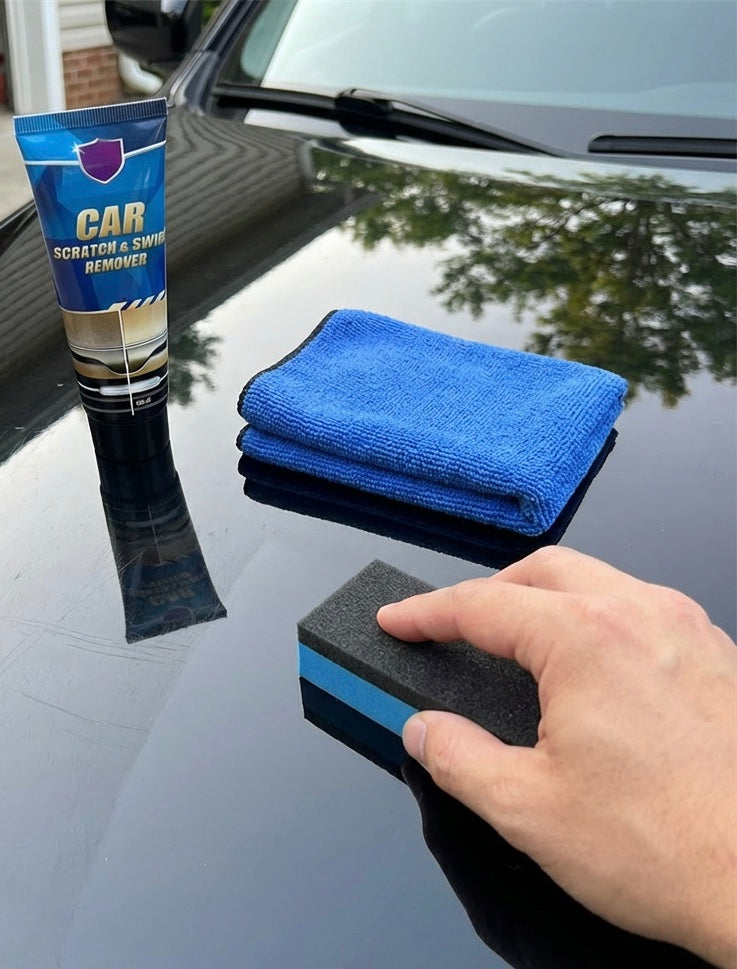 Premium Car Scratch Remover Kit – Effectively Removes Light Scratches, Cleans Stubborn Stains, and Restores Glossy Finish