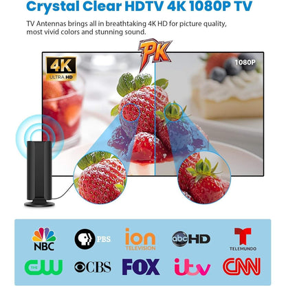 Premium Indoor Antenna - 360 Mile Range, 4K Ultra HD & 1080P Support