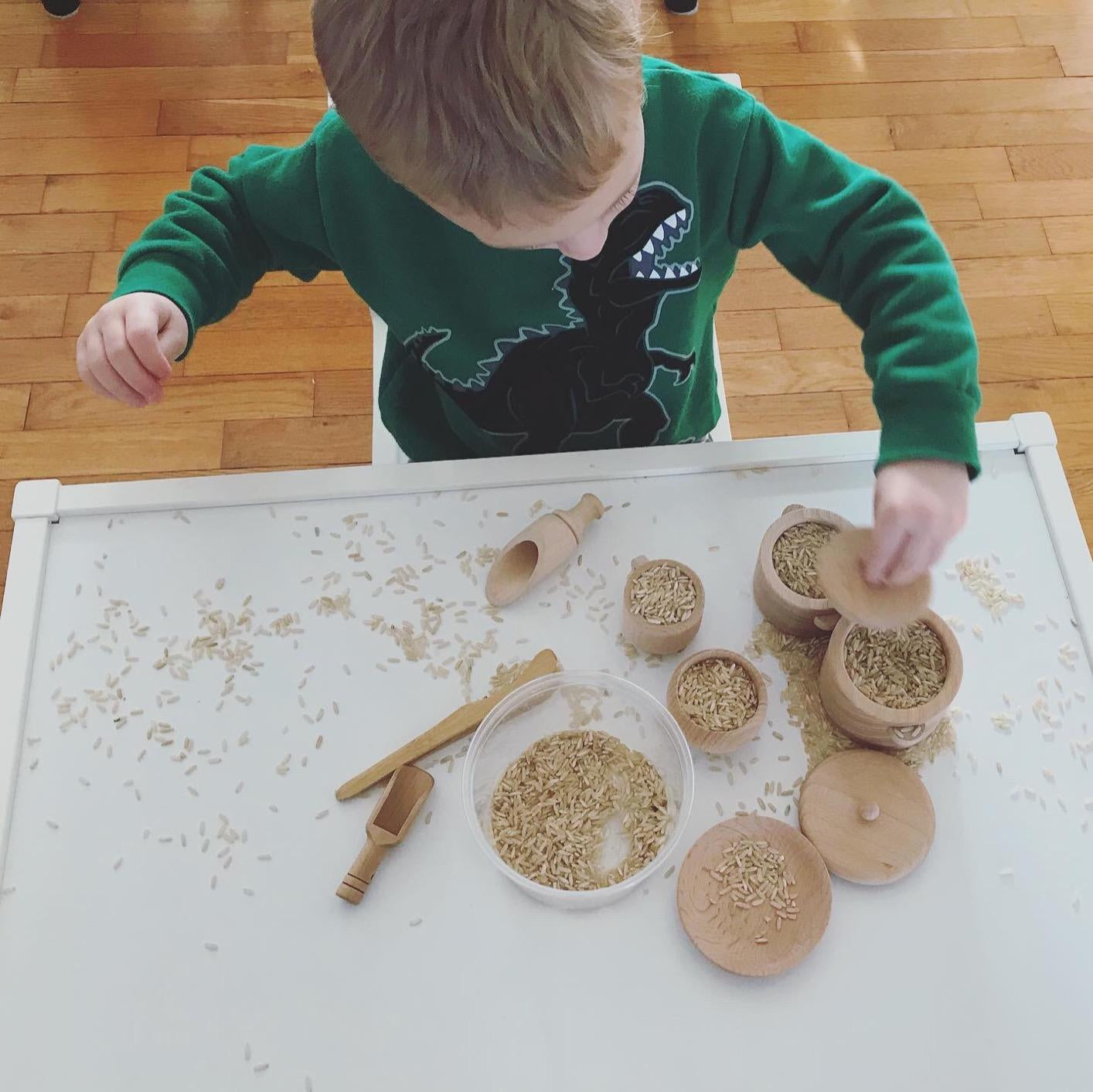 Pretend Play Kitchen Made of Natural Wood, Realistic Simulation, Develops Sensory Skills, Safe for Ages 3+