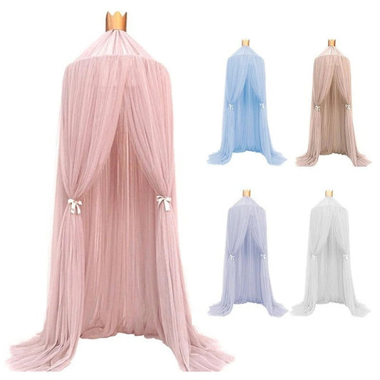 Princess Bed Curtain with Crown Top