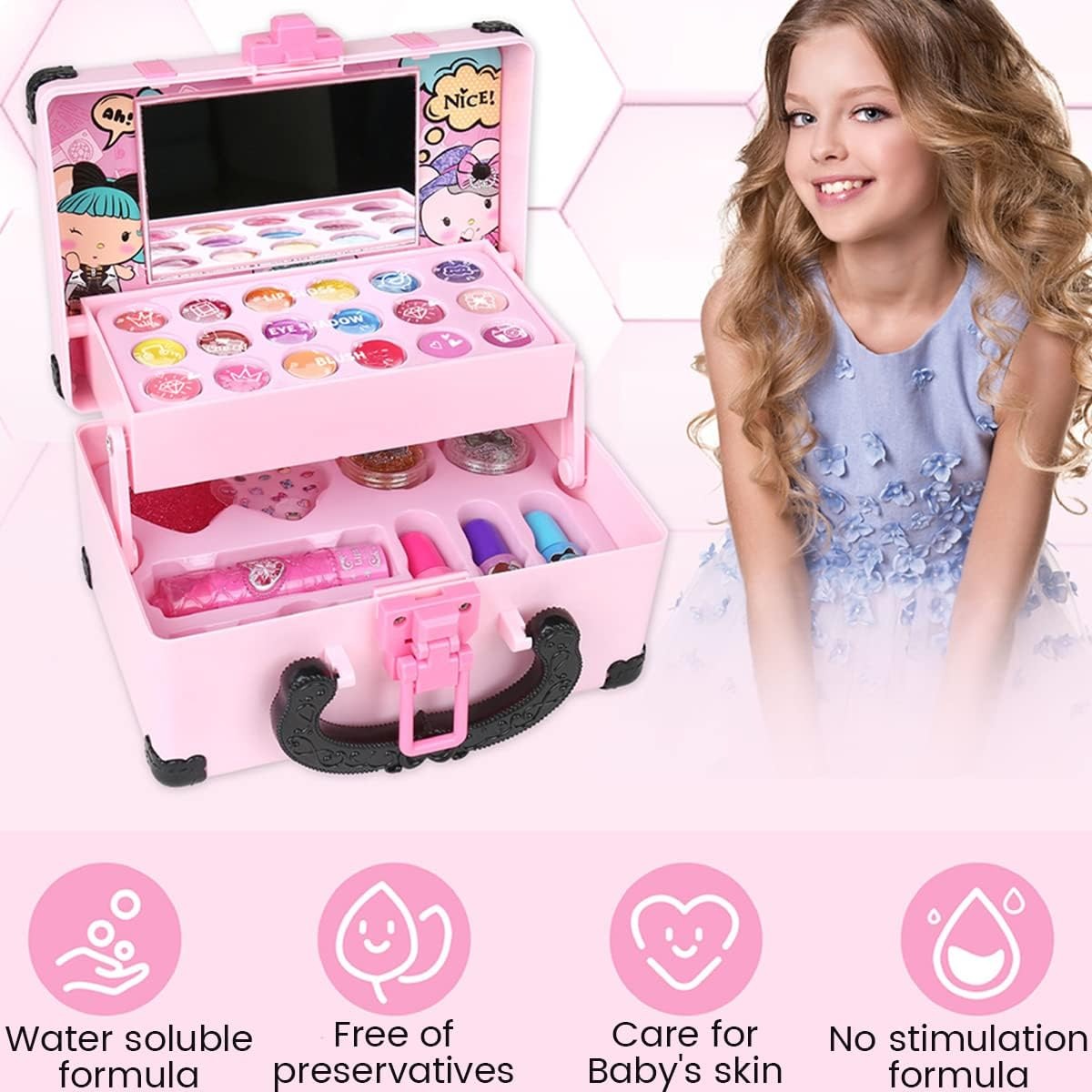 Princess Makeup Set – Glamorous and Fun for Kids, Washable & Non-Toxic, Realistic Pretend Play, Safe for Ages 3+