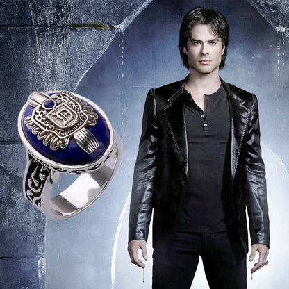 Punk Blue Enamel Ring for Men Women