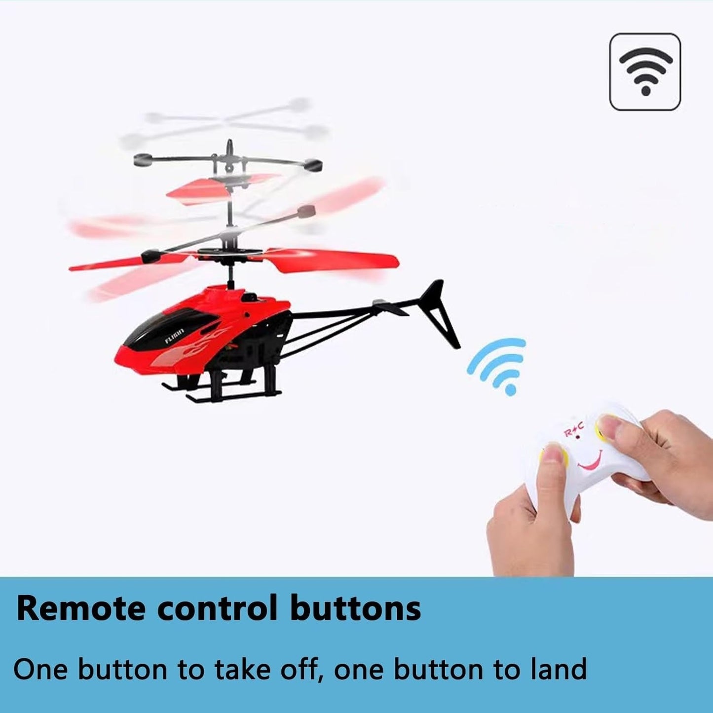 RC Helicopter Drone Remote Control Aircraft Toy with Smart Sensors and LED Lights, Safe for Ages 5+