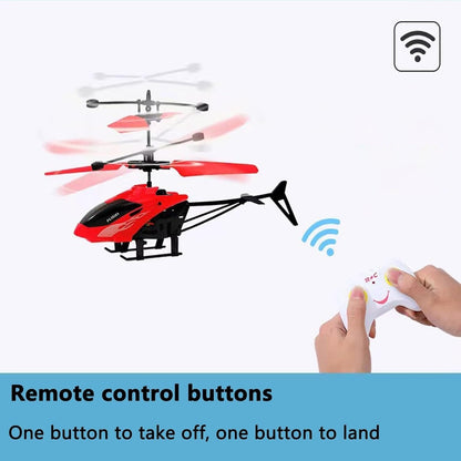 RC Helicopter Drone Remote Control Aircraft Toy with Smart Sensors and LED Lights, Safe for Ages 5+