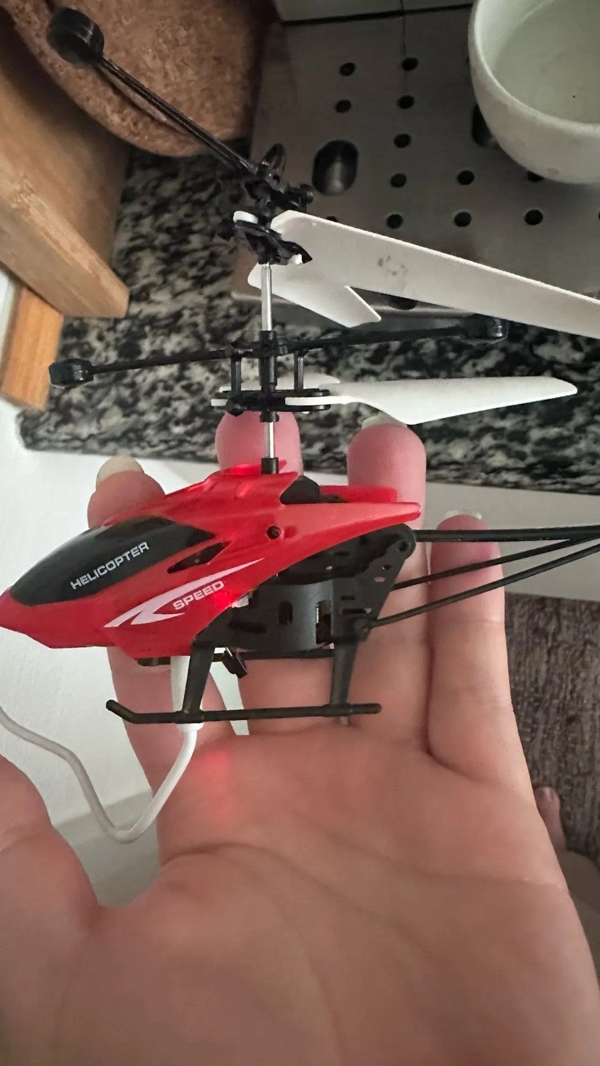RC Helicopter Drone Remote Control Aircraft Toy with Smart Sensors and LED Lights, Safe for Ages 5+