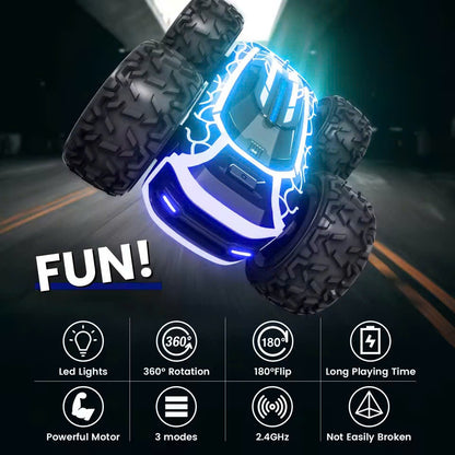RC Stunt Car with 2.4G Remote Control and LED Lights – Safe for Ages 4+