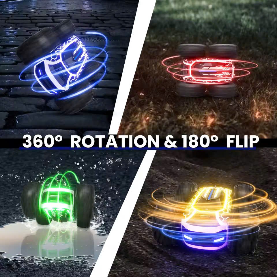 RC Stunt Car with 2.4G Remote Control and LED Lights – Safe for Ages 4+